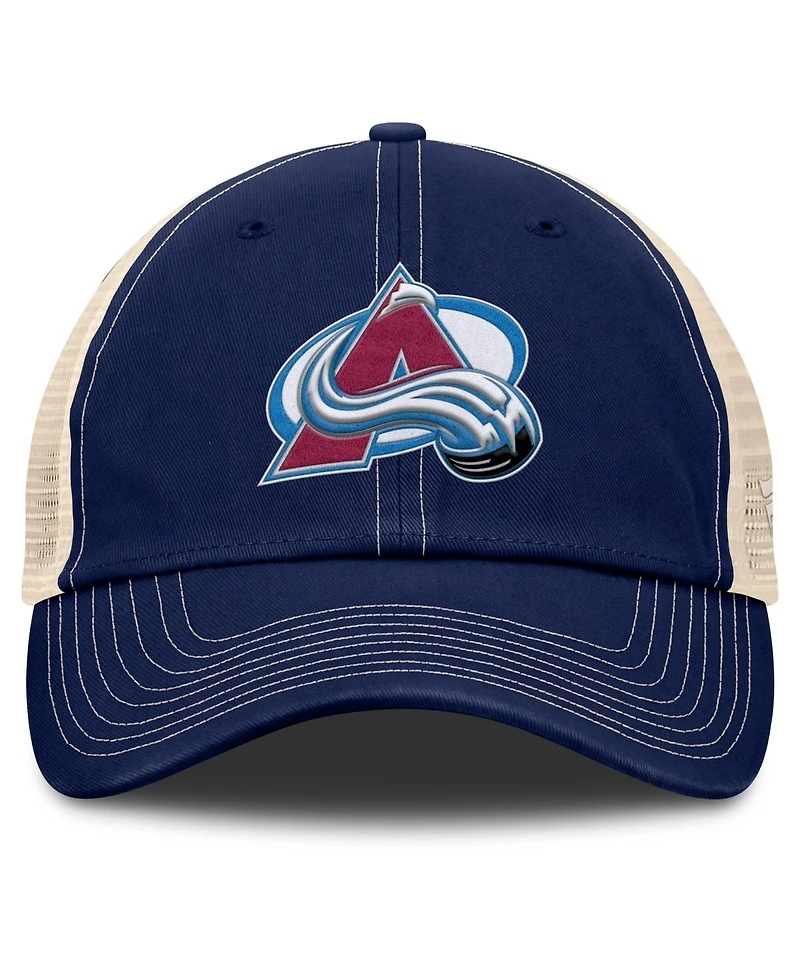 Fanatics Men's Navy/Natural Colorado Avalanche Rival Trucker Adjustable Hat