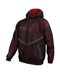 Nike Men's Black Canada Soccer 2026 Anthem Mesh Dri-fit Full-Zip Hooded Jacket