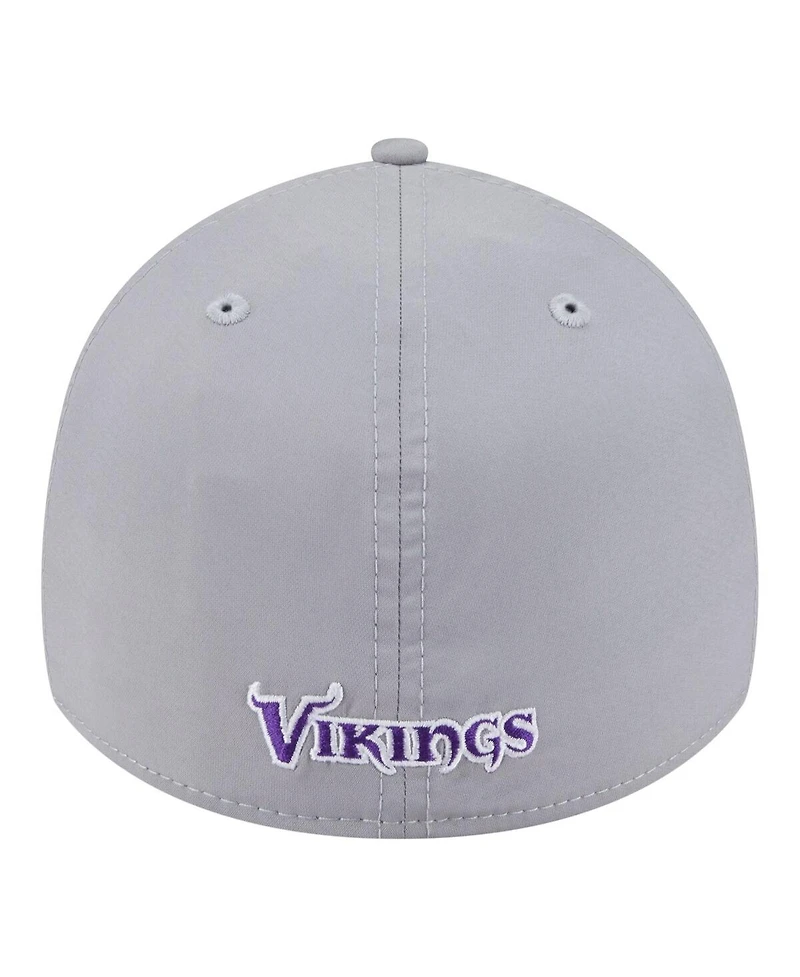 New Era Men's Gray Minnesota Vikings Perforated 39THIRTY Flex Hat