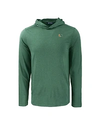 Cutter & Buck Men's Green Miami Hurricanes Coastline Epic Comfort Eco Long Sleeve Hoodie T-Shirt