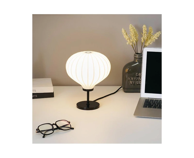 Brightech Nimbus Modern Led Table Lamp with White Balloon Resin Fabric Shade