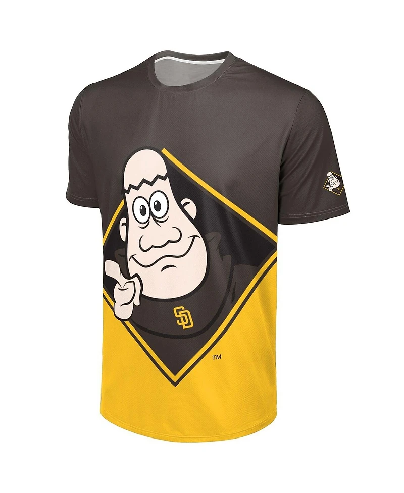 Foco Men's Brown/Gold San Diego Padres Big Logo Mascot T-Shirt