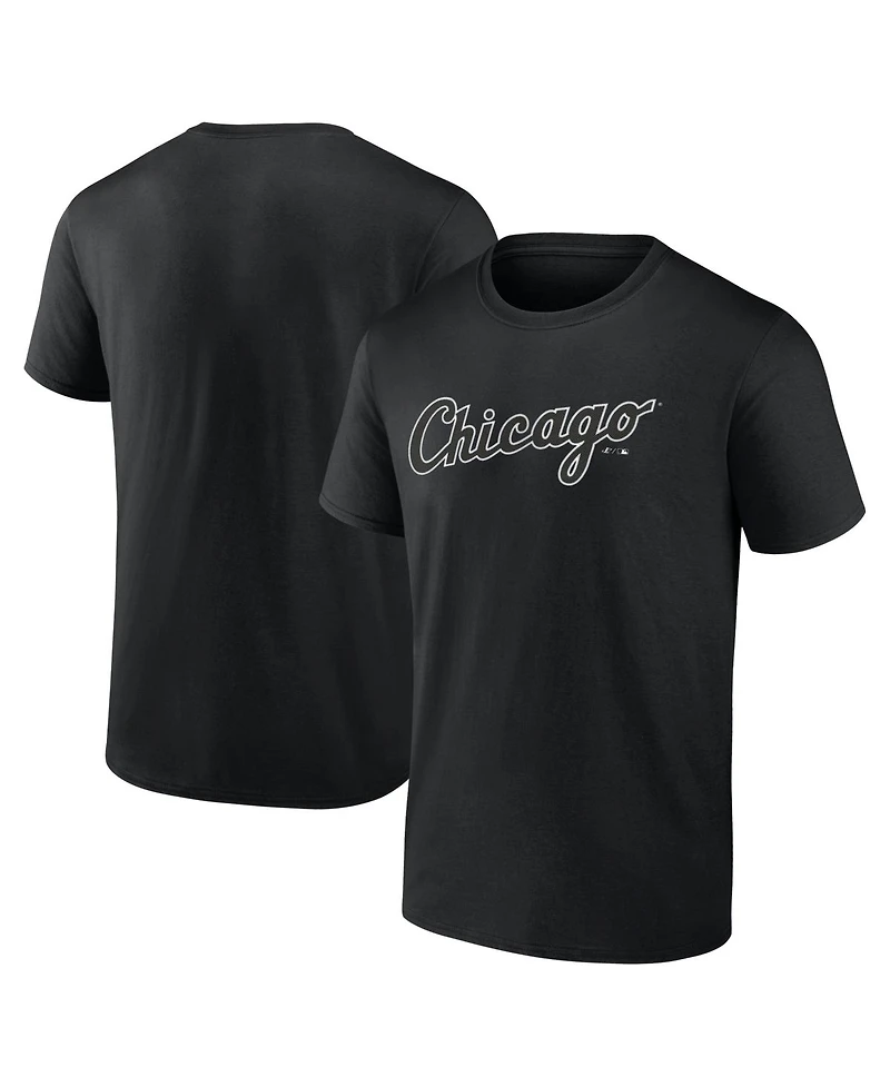 Logo Athletic Men's Black Chicago White Sox Wordmark T-Shirt