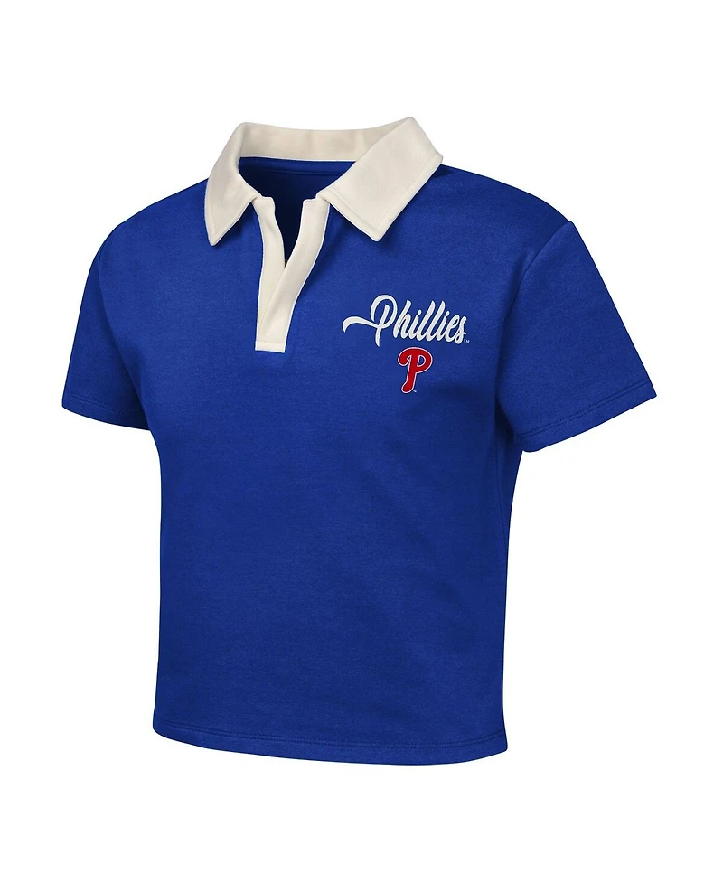 Outerstuff Big Girls 2-Piece Royal Philadelphia Phillies Base Trainer Johnny Polo Shirt and Skort Set