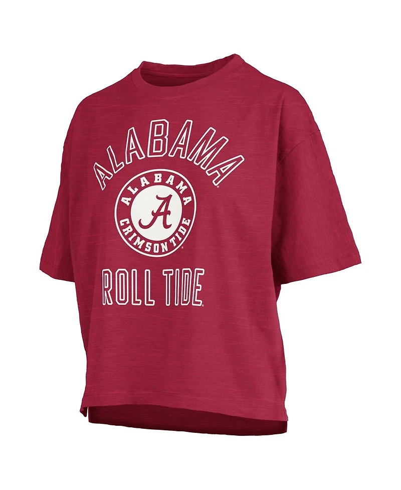 Pressbox Women's Crimson Alabama Tide Motley Crew Bishop Waist Length Oversized Slub T-Shirt