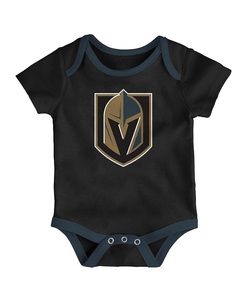 Outerstuff Baby Boys and Girls 3-Pack Vegas Golden Knights Loyal Buddies Bodysuit Set