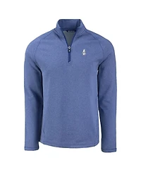 Cutter & Buck Men's Heather Royal Chicago Cubs Peshastin Eco Fleece Raglan Quarter-Zip Sweatshirt