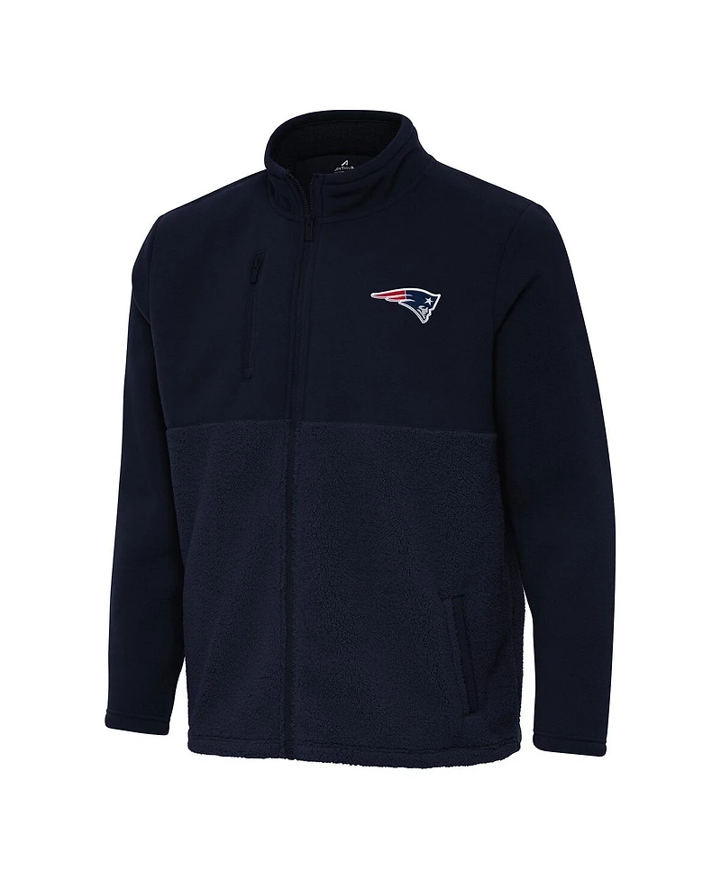Antigua Men's Navy New England Patriots Daily Fused Full-Zip Jacket