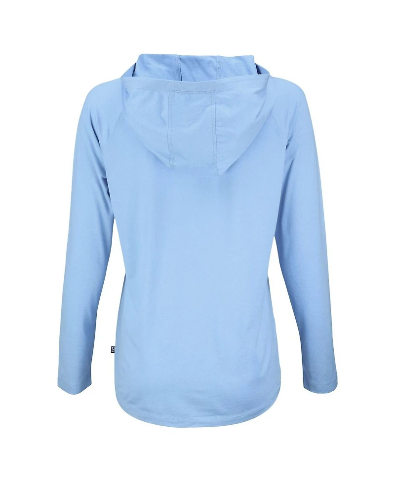 Cutter & Buck Women's Powder Blue Milwaukee Brewers Coastline Epic Comfort Eco Long Sleeve Hoodie T-Shirt