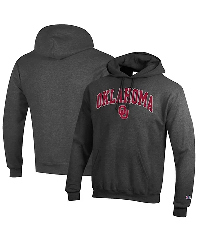 Champion Men's Charcoal Oklahoma Sooners Arch Over Logo Pullover Hoodie