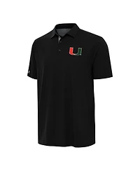 Antigua Men's Black Miami Hurricanes Era Polo Shirt