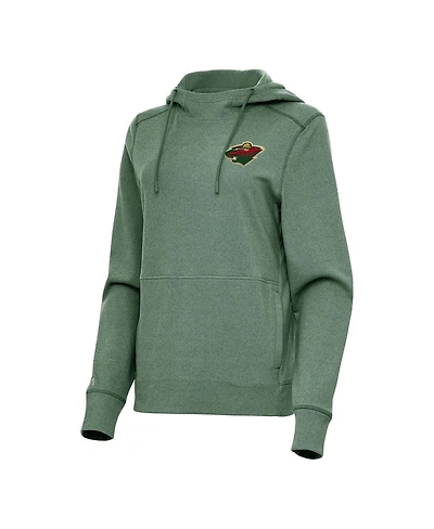 Antigua Women's Heather Minnesota Wild Justice Pullover Hoodie