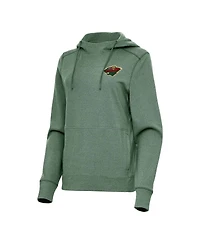 Antigua Women's Heather Minnesota Wild Justice Pullover Hoodie