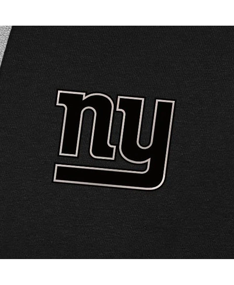 Antigua Men's Black New York Giants Brushed Carbon Victory Pullover Hoodie