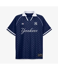Fanatics Men's Navy New York Yankees Homerun Raglan V-Neck Polo Shirt