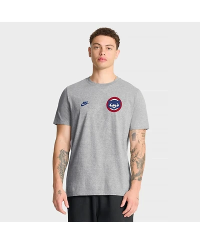 Nike Men's Heather Gray Chicago Cubs Cooperstown 2-Hit T-Shirt