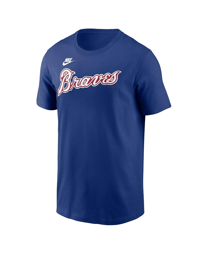 Nike Men's Hank Aaron Royal Atlanta Braves Cooperstown Collection Name and Number T-Shirt