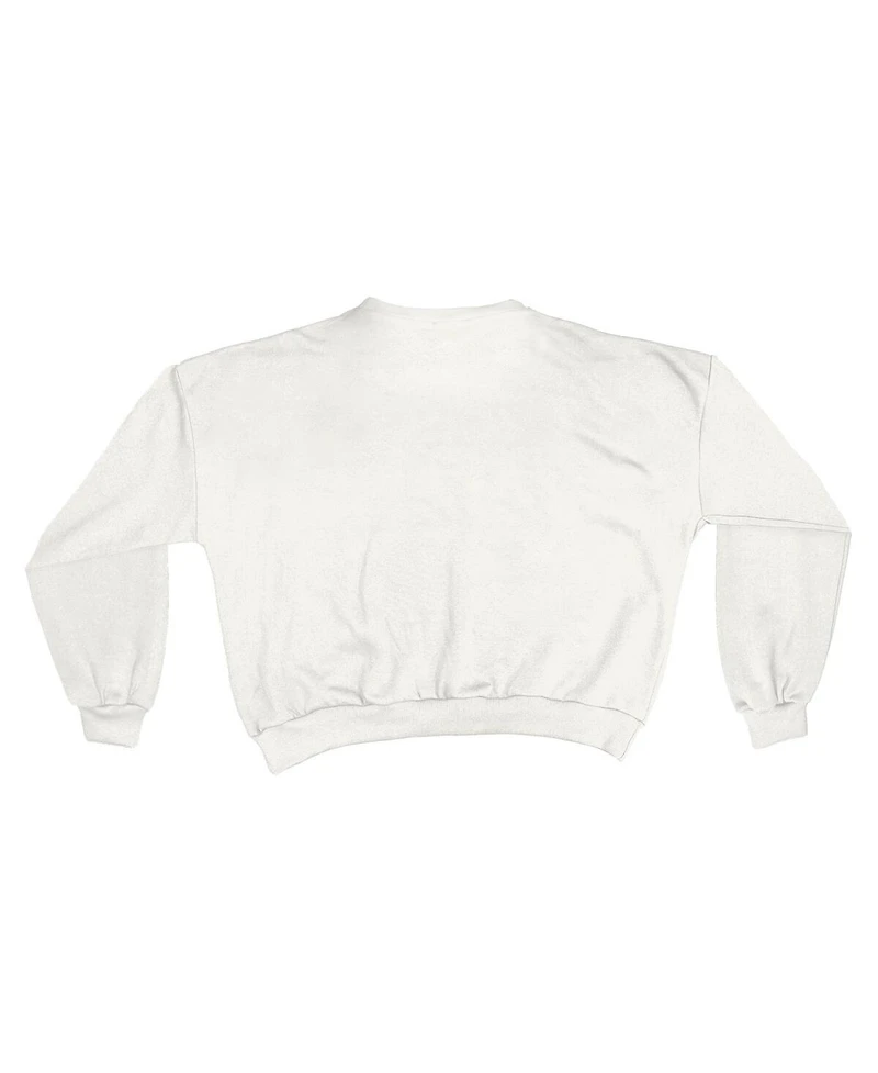 Pressbox Women's White Penn State Nittany Lions Oversized Janice Waist-Length Sweatshirt
