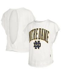 Pressbox Women's Cream Notre Dame Fighting Irish Nelson Movement Open Back Slub T-Shirt