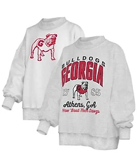 Pressbox Women's Heather Gray Georgia Bulldogs Reversible Sweatshirt