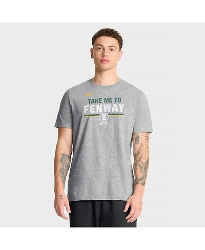 Nike Men's Heather Gray Boston Red Sox City Connect Stacked T-Shirt Team Phrase