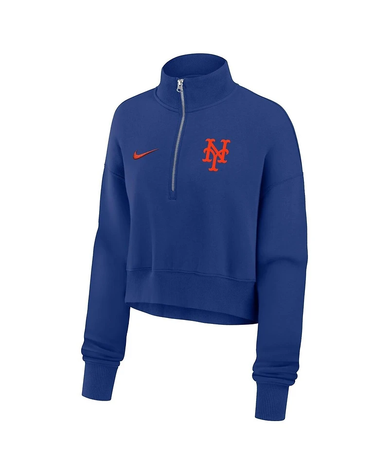 Nike Women's Royal New York Mets Primetime Phoenix Fleece Half-Zip Sweatshirt