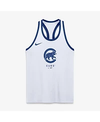 Nike Women's White Chicago Cubs Tri-Blend Dri-fit Racerback Tank Top