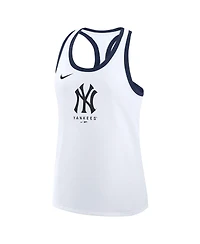 Nike Women's White New York Yankees Tri-Blend Dri-fit Racerback Tank Top