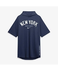 Nike Men's Navy New York Yankees Arched Wordmark Tri-Blend Hooded T-Shirt