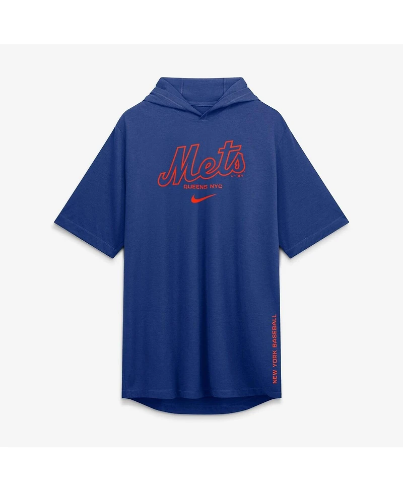Nike Men's Royal New York Mets Arched Wordmark Tri-Blend Hooded T-Shirt