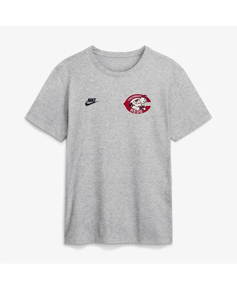 Nike Men's Heather Gray Cincinnati Reds Cooperstown 2-Hit T-Shirt