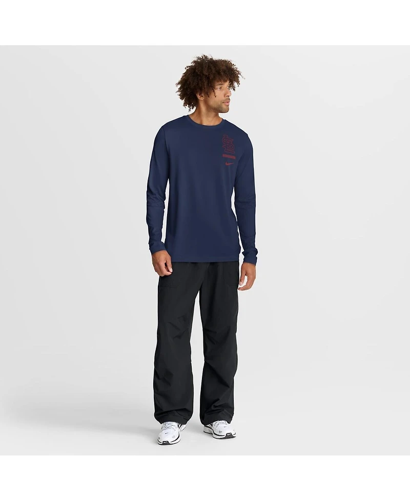 Nike Men's Navy St. Louis Cardinals 2-Hit Legend Dri-fit Long Sleeve T-Shirt
