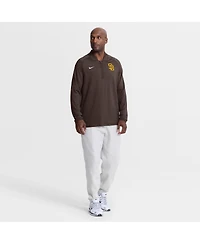 Nike Men's Brown San Diego Padres Authentic Collection Dri-fit Raglan Half-Zip Pullover Sweatshirt