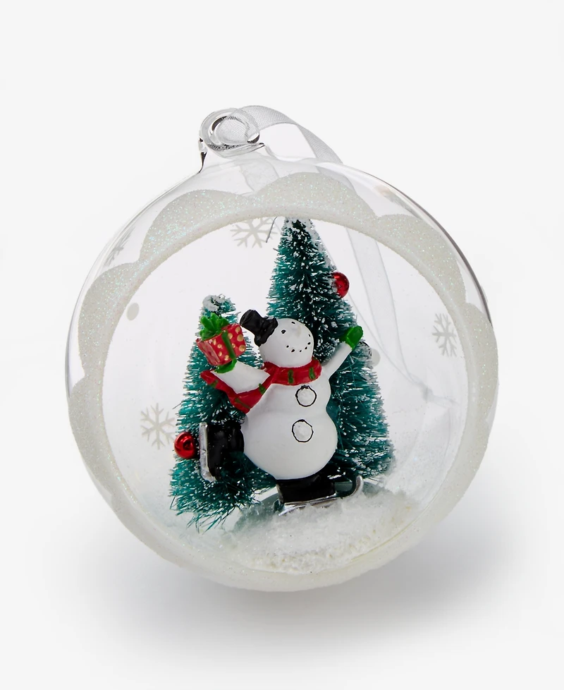 Holiday Lane Christmas Cheer Snowman Half-Ball Ornament, Macy's Exclusive