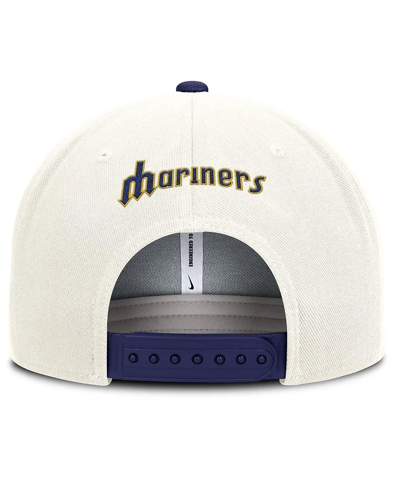 Nike Men's Cream/Navy Seattle Mariners Cooperstown Pro Dri-fit Snapback Hat