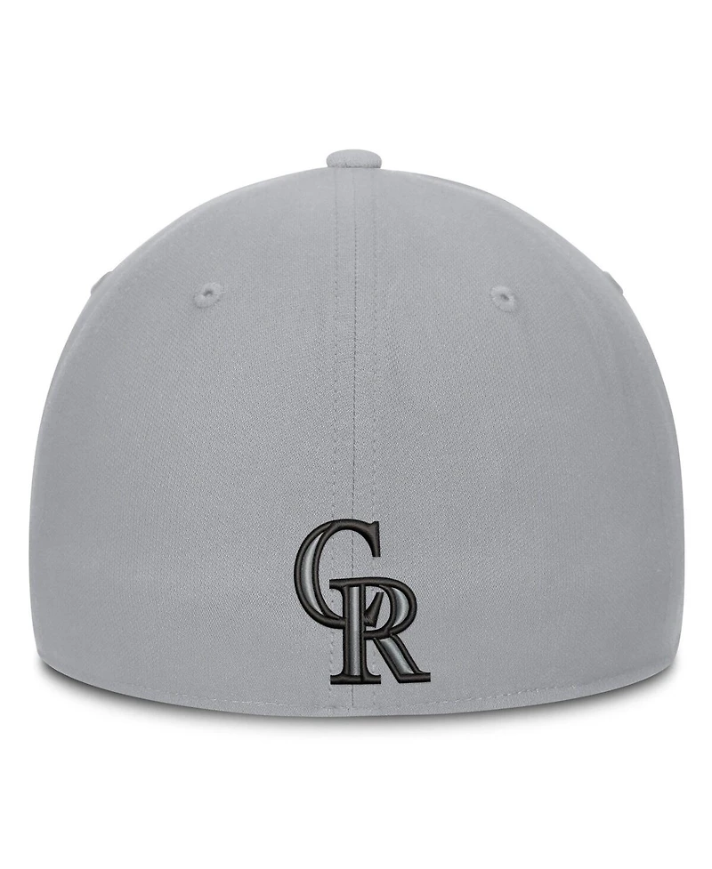 Nike Men's Gray Colorado Rockies Primetime Rise Dri-fit Flex Hat