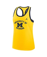 Jordan Women's Maize Michigan Wolverines Uni Name Tri-Blend Dri-fit Racerback Tank Top