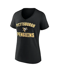 Logo Athletic Women's Black Pittsburgh Penguins Arch Victory V-Neck T-Shirt