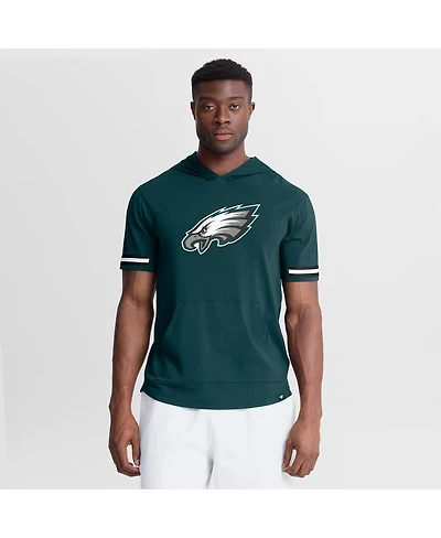 Fanatics Men's Midnight Green Philadelphia Eagles Optimal Play Short Sleeve Hooded T-Shirt