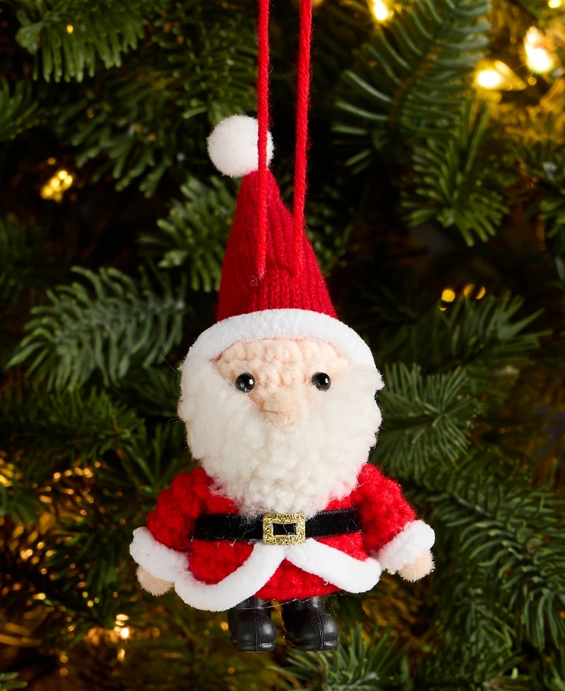 Holiday Lane Christmas Cheer Nit Crochet Santa Ornament, Macy's Exclusive