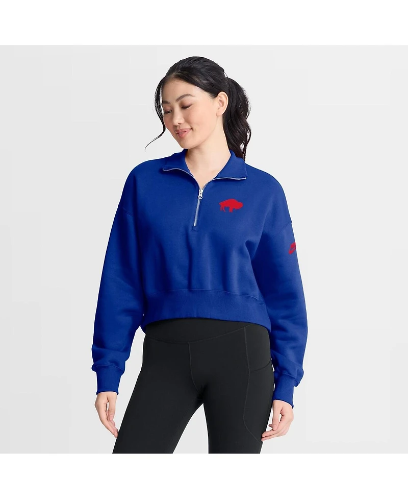 Nike Women's Royal Buffalo Bills Phoenix Fleece Quarter-Zip Sweatshirt