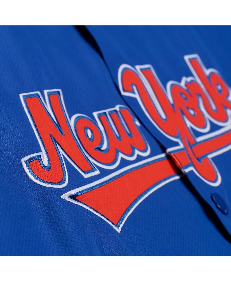 Mitchell & Ness Men's Royal New York Mets Full-Snap Hooded Coaches Jacket