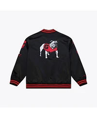 Mitchell & Ness Men's Black Georgia Bulldogs Double Clutch Lightweight Satin Full-Snap Jacket