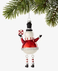 Holiday Lane Christmas Cheer Snowman Holding Candy Ornament, Macy's Exclusive
