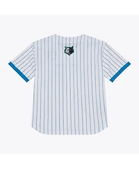 Mitchell & Ness Men's White Minnesota Timberwolves Head Coach Pinstripe Mesh Full-Button Baseball Jersey