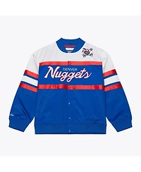 Mitchell & Ness Men's Royal Denver Nuggets Hardwood Classics Head Coach Lightweight Satin Full-Snap Jacket