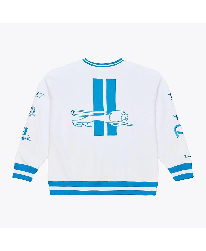 Mitchell & Ness Men's White Detroit Lions Arctic Fleece Sweatshirt