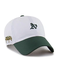 '47 Brand Men's White/Green Athletics Vista Mini Clean Up Brrr° Adjustable Hat