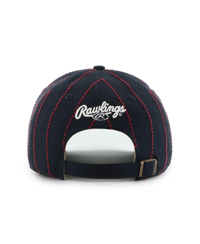 '47 Brand Men's x Rawlings Navy Atlanta Braves Pinstripe Hitch Adjustable Hat
