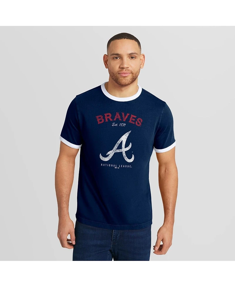 Darius Rucker Collection by Fanatics Men's Navy Atlanta Braves Washed Ringer T-Shirt